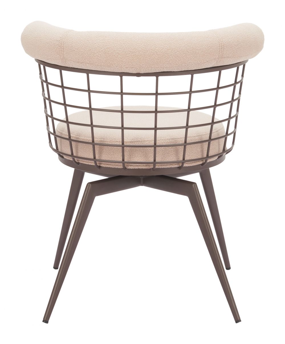 Saku Textured Fabric Swivel Dining Chair