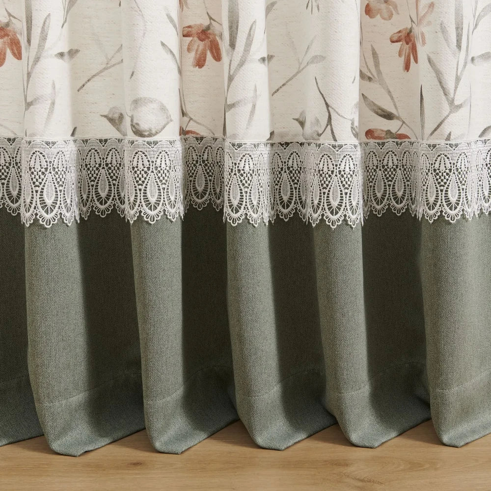 Sandy Gesang Floral bottom Splicing Curtains