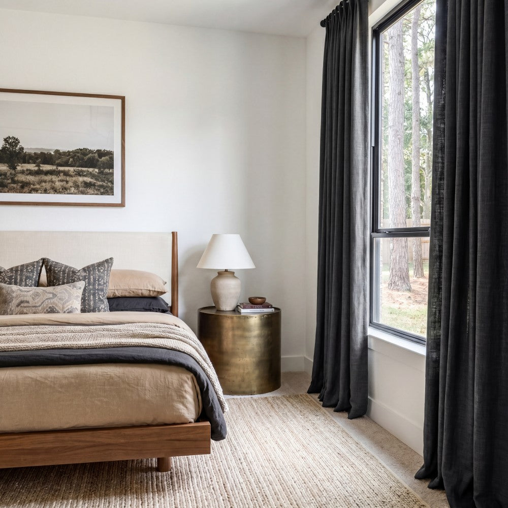 Sara Solid Linen Blend Curtains