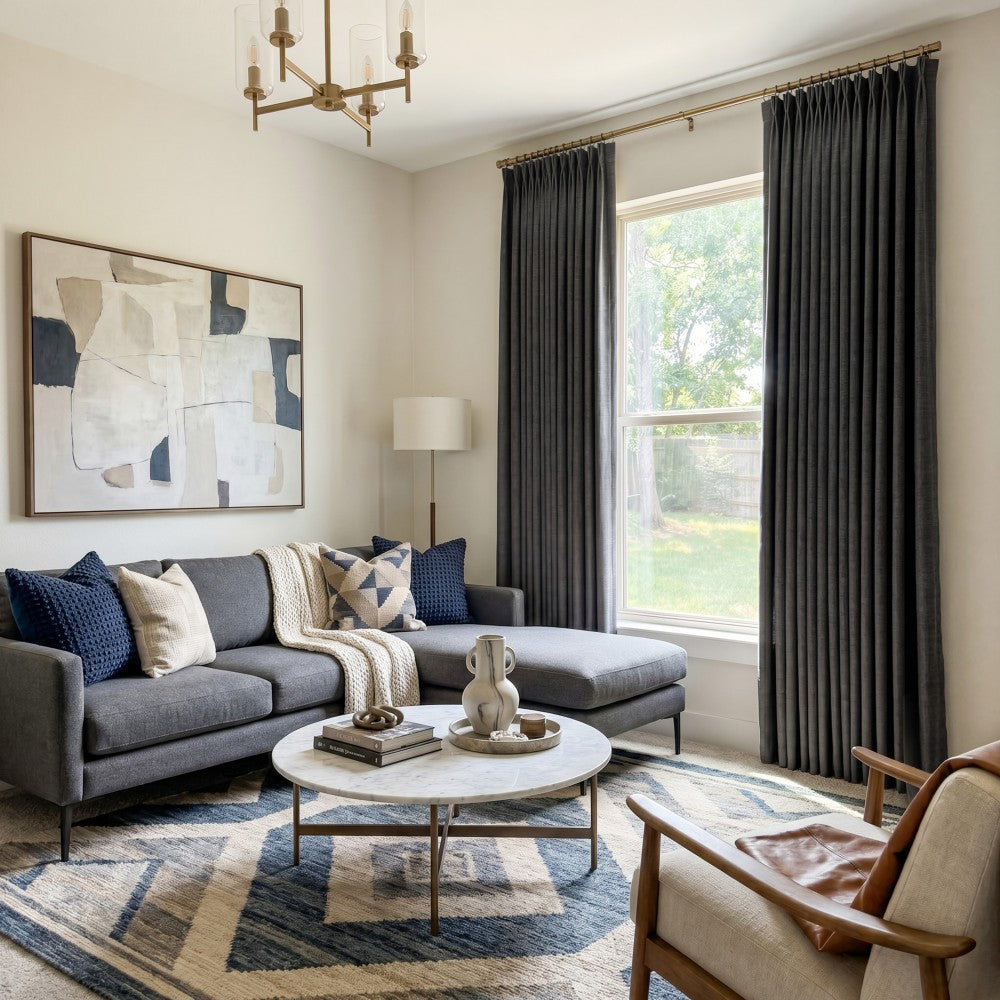 Sara Solid Linen Blend Curtains