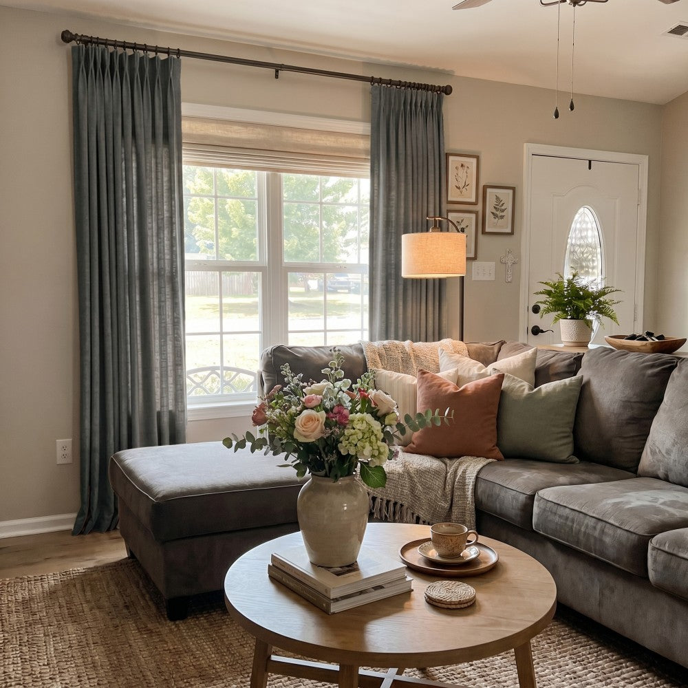 Sara Solid Linen Blend Curtains