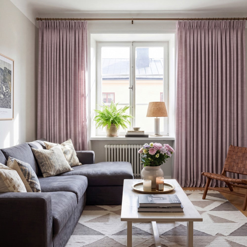 Sara Solid Linen Blend Curtains