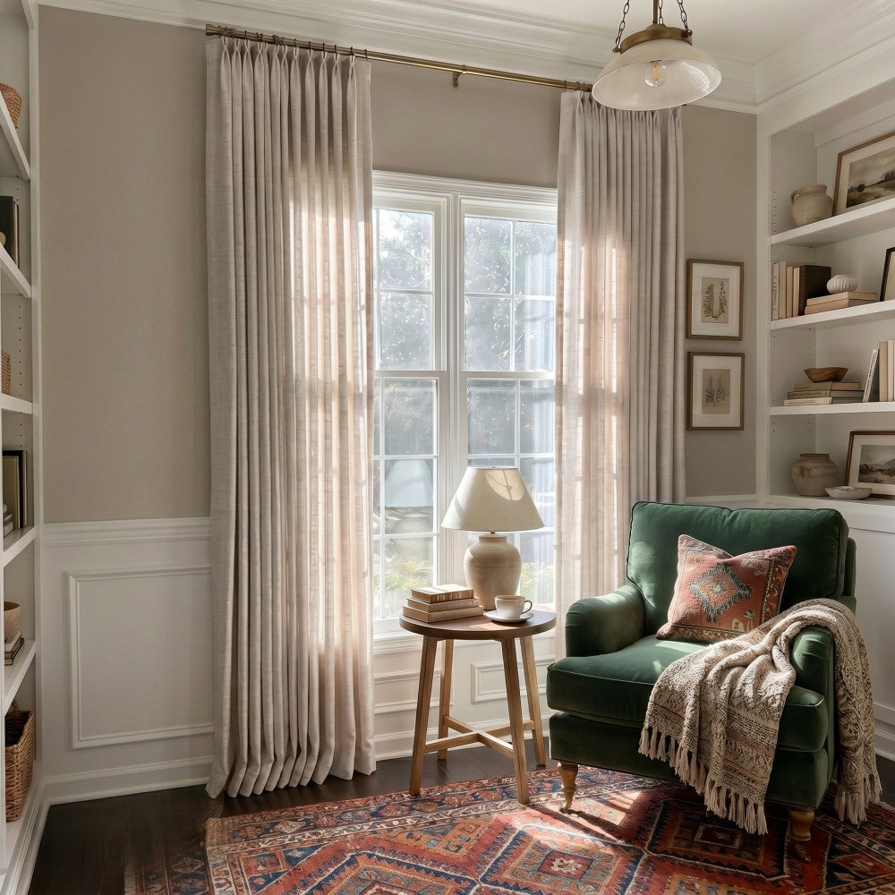Sara Solid Linen Blend Curtains