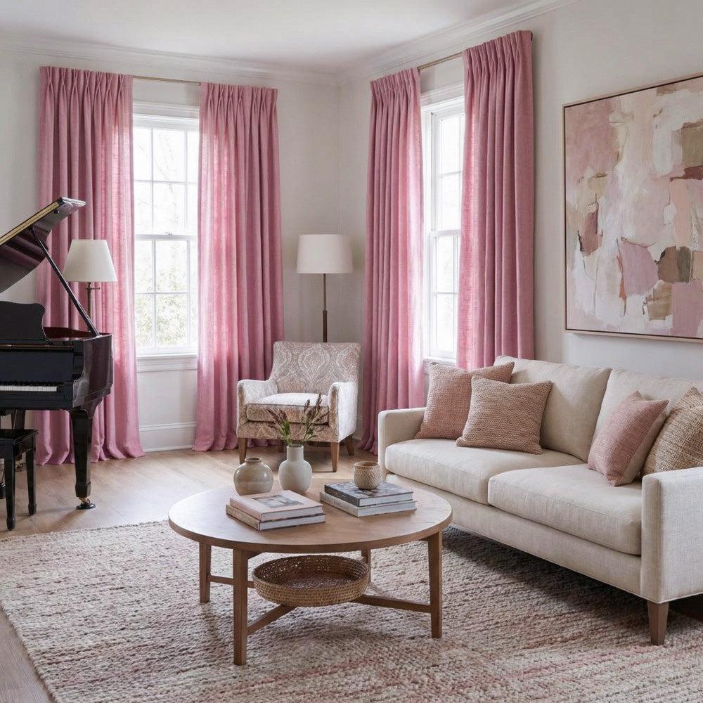 Sara Solid Linen Blend Curtains