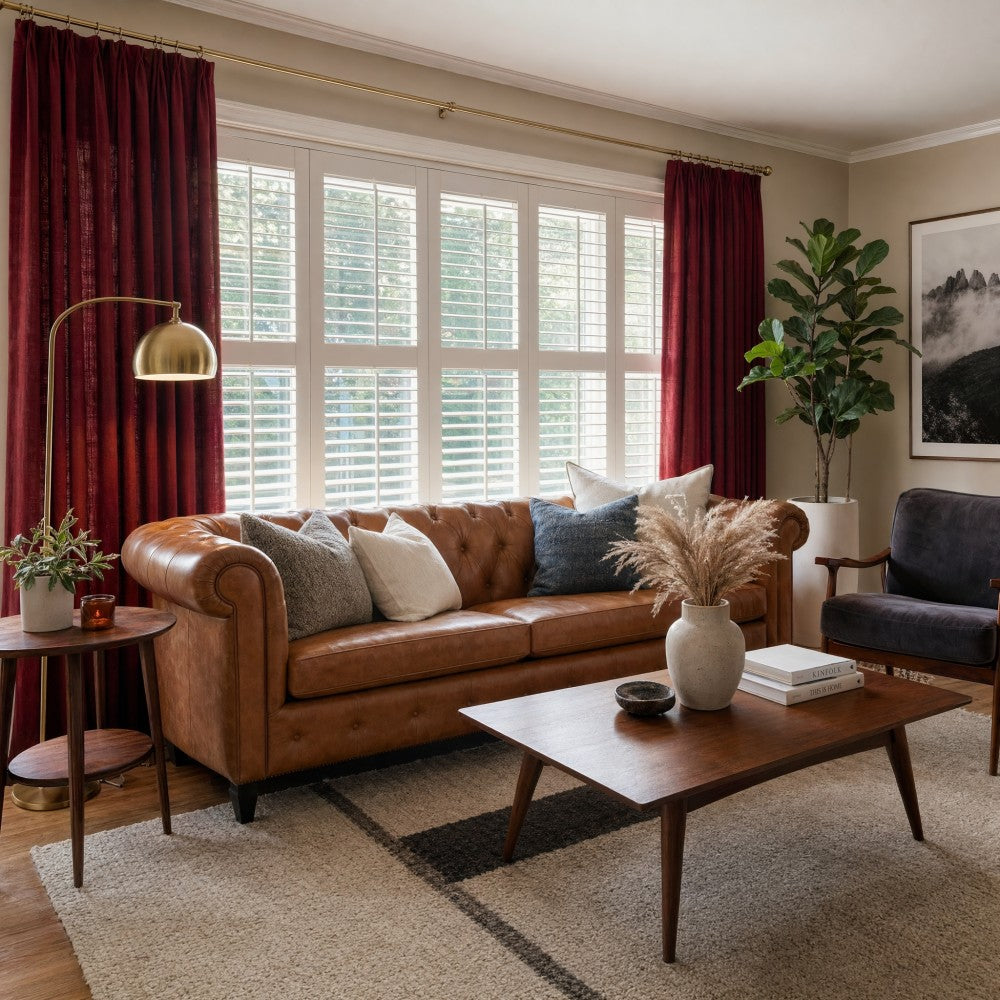 Sara Solid Linen Blend Curtains
