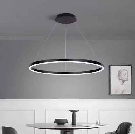 DecorBites™ Led Chandelier Dimmable Aluminium Circle
