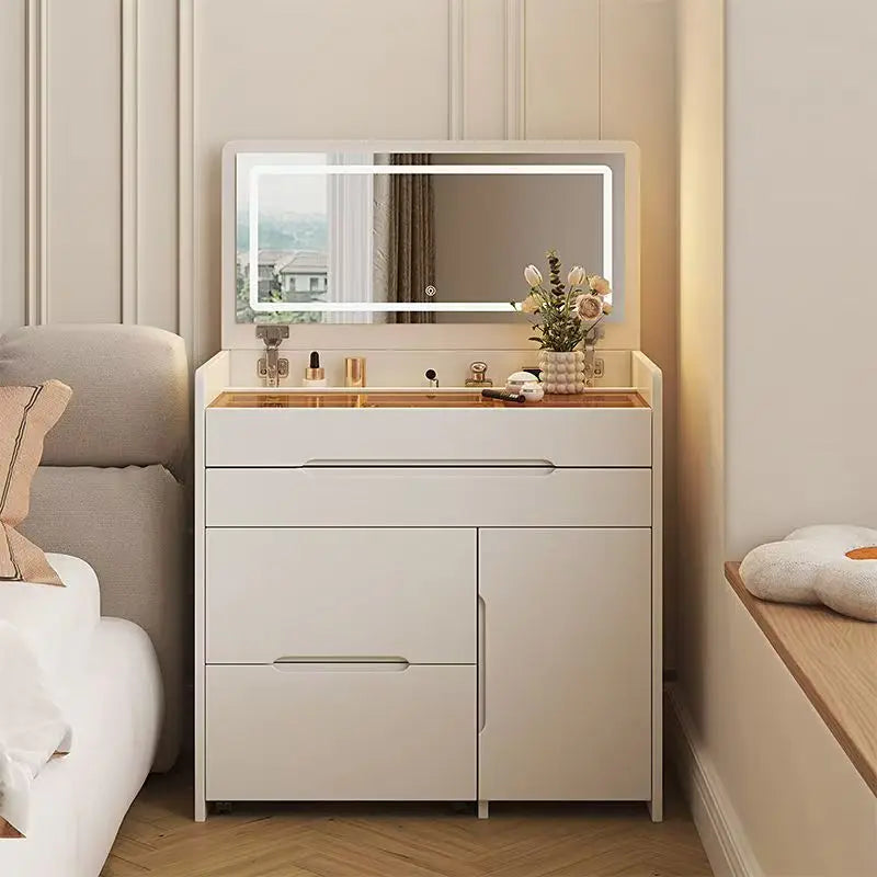 Hollywood Mirror Vanity Table Storage Minimalist Modern Light Vanity Table Makeup Drawers Coiffeuse De Chambre Maquillage Home