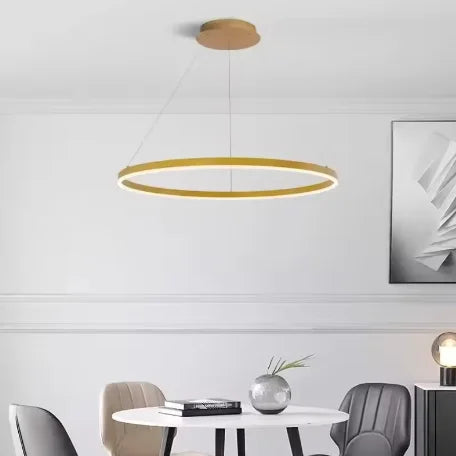 DecorBites™ Led Chandelier Dimmable Aluminium Circle