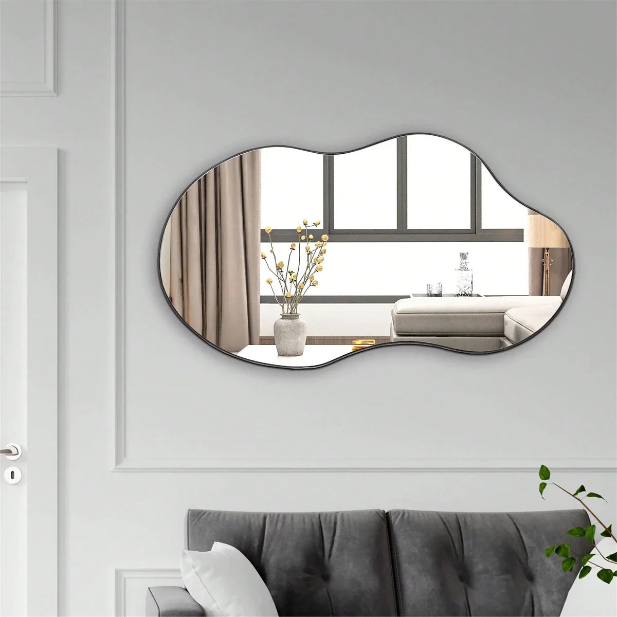 1pc Irregular Wall Mirror Cloud Mirror Asymmetric Acrylic Wall Mirror Suitable For Home Decoration, Room, Bathroom Living Room