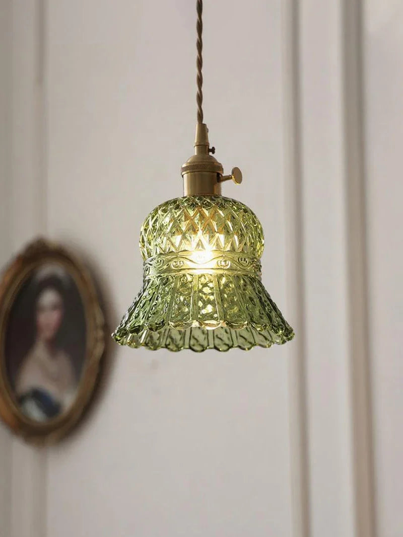 DecorBites™ Green Glass Pendant Light Fixture