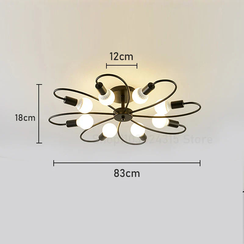 DecorBites™ E27 Chandelier Wrought Iron Lighting