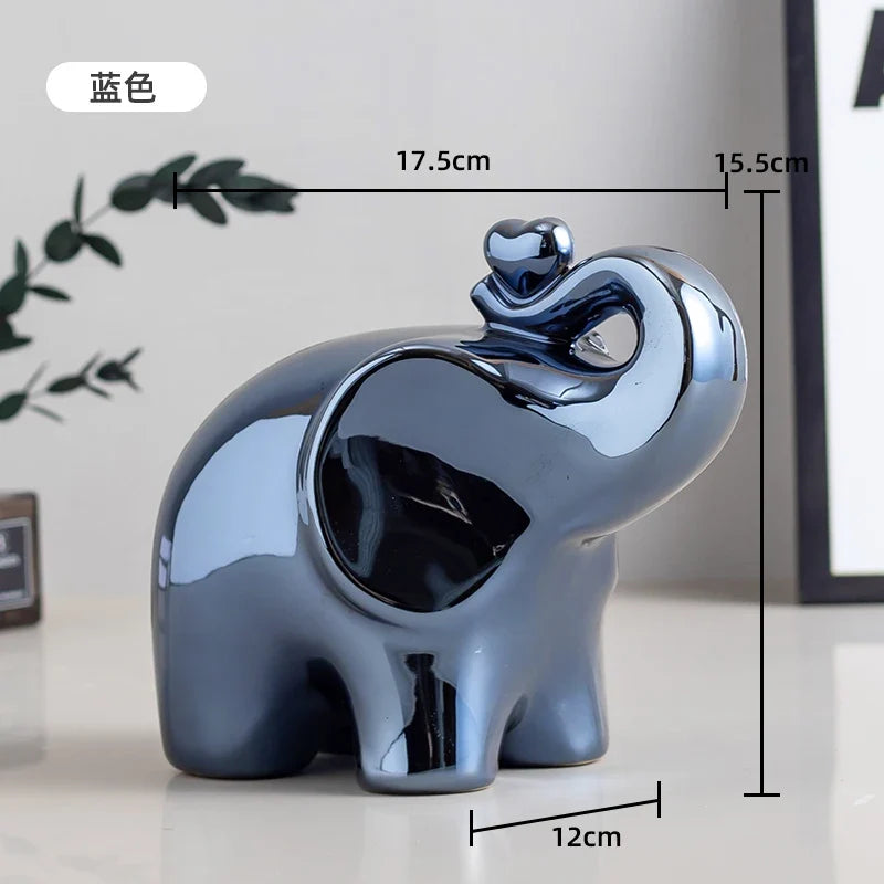 Cartoon Elephant Figurine Boho Home Decor Ornament Living Room  Wine Cabinet DesktopTV cabinet Home