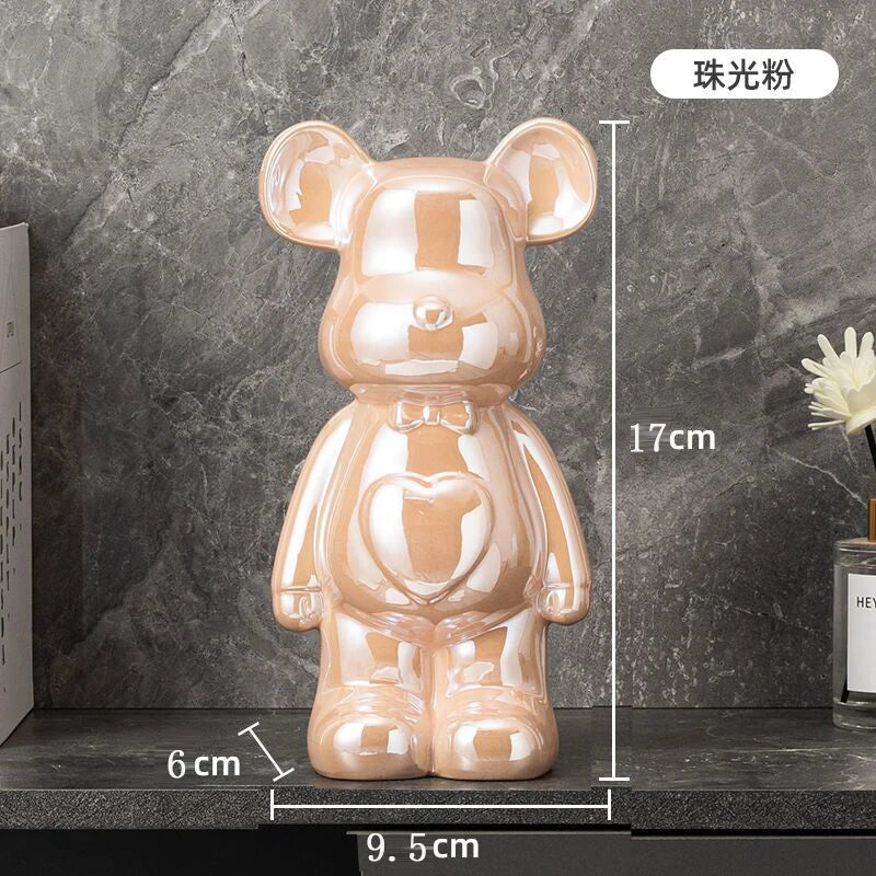 Love Bear Decoration Ceramic Crafts Wine Cabinet European Style The Little  Cartoon  Statue Kawaii Cartoon Figure Office Book Shelf Ornament Home Decorations 400% Bears Figurines