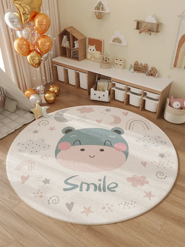 VIKAMA Household Winter New Children's Room Carpet Bedroom Bedside Rug Waterproof Swivel Chair Floor Cushion Home Decor