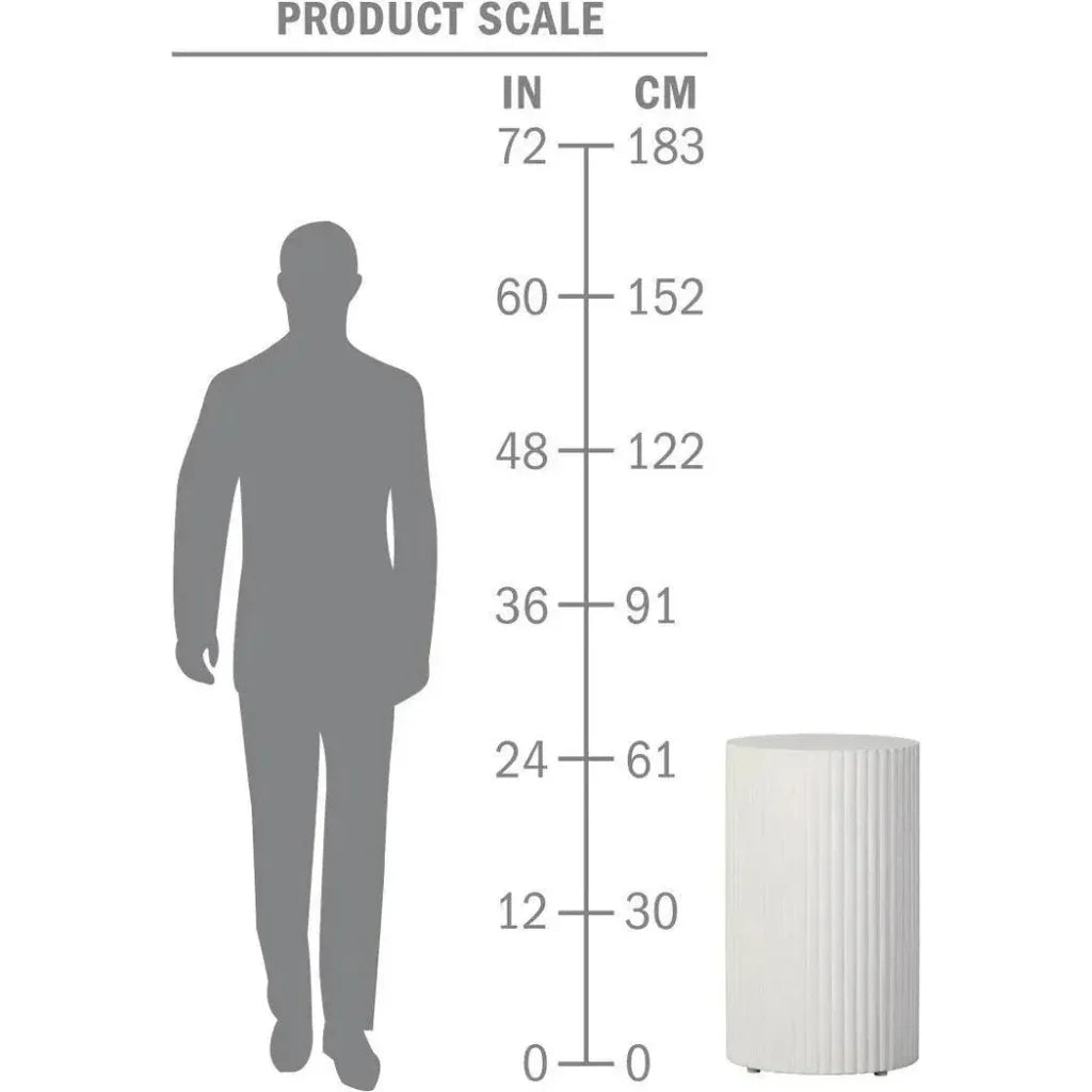 Scallop Accent Table Tall - White Outdoor End Table
