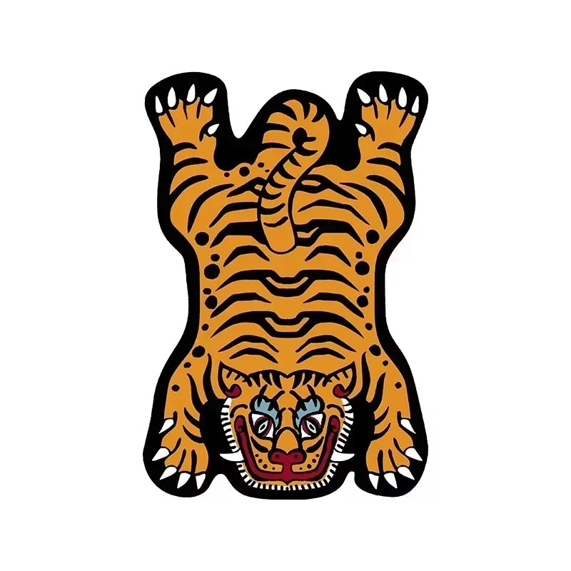 VIKAMA Domineering Tiger Carpet Personality Shaped Doormat Rug For Bedroom Living Room Floor Mat Machine Washable Home Decoratio