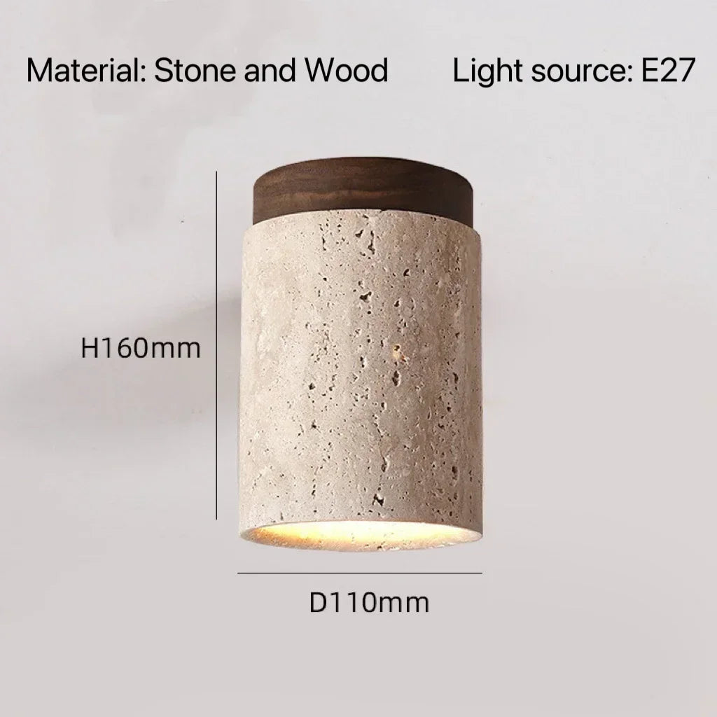 DecorBites™ Travertine Ceiling Flush Mount Light