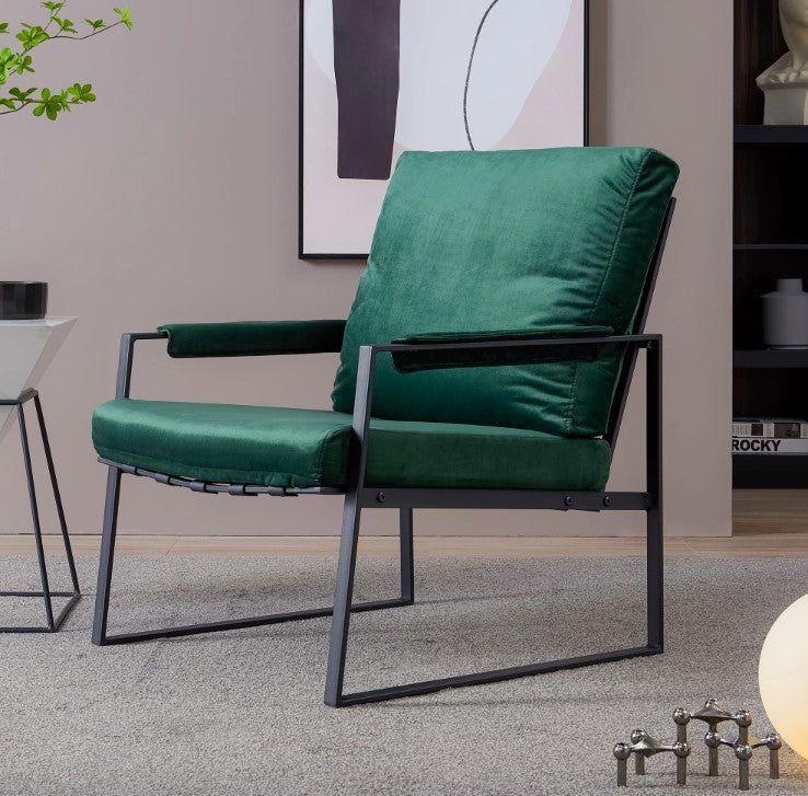 Modern Relax Single Arms Chair With Velvet Cushion-3