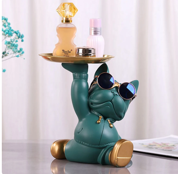 Pit Bull Storage Tray: Stylish Resin Craft for Snacks and Decor-1