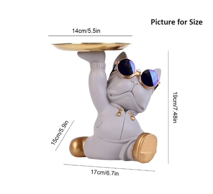 Pit Bull Storage Tray: Stylish Resin Craft for Snacks and Decor-2