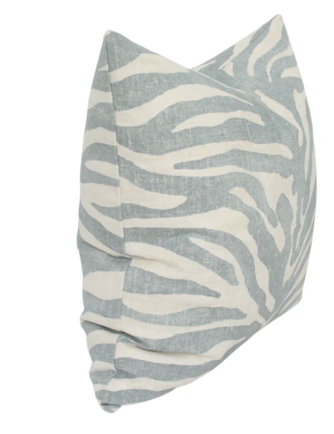 AQUA Home Zebra Print Decorative Pillow, 20 x 20 gray