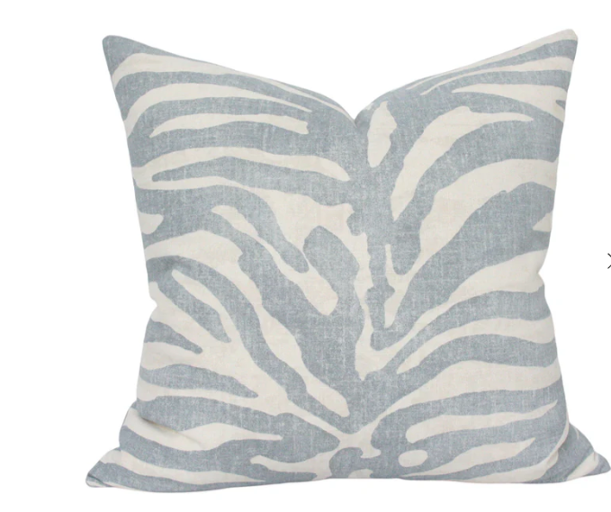 AQUA Home Zebra Print Decorative Pillow, 20 x 20 gray