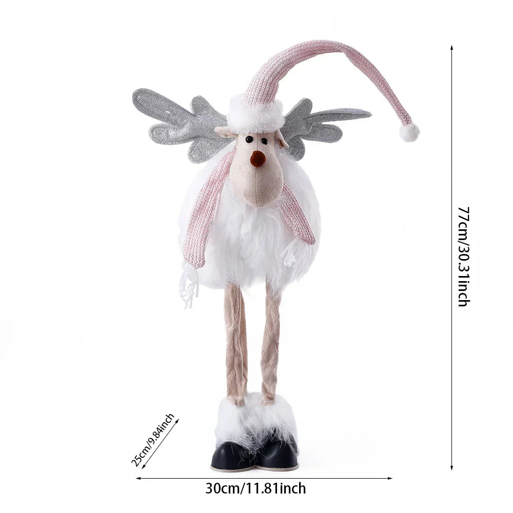 Radiant Reindeer: Large Standing Elk Plush Doll with LED Lights-4