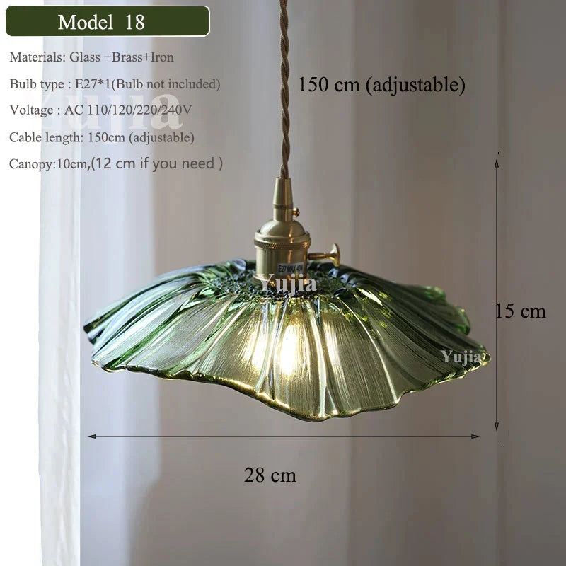 DecorBites™ Green Glass Pendant Light Fixture