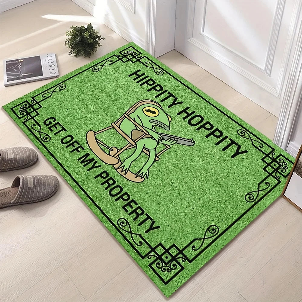 VIKAMA Leisure Frog Carpet Green Doormat Welcome Mat Outdoor Carpet Lightweight Living Room Carpet Rug For Bedroom  Home Decor