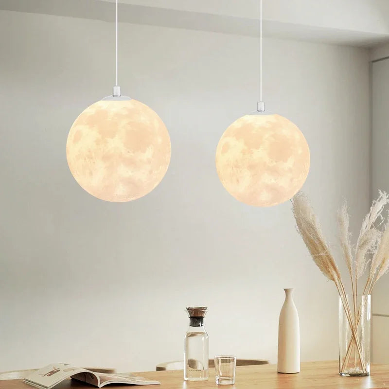 LED Moon Pendant Chandeliers Dining Room