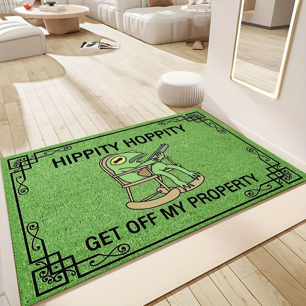 VIKAMA Leisure Frog Carpet Green Doormat Welcome Mat Outdoor Carpet Lightweight Living Room Carpet Rug For Bedroom  Home Decor