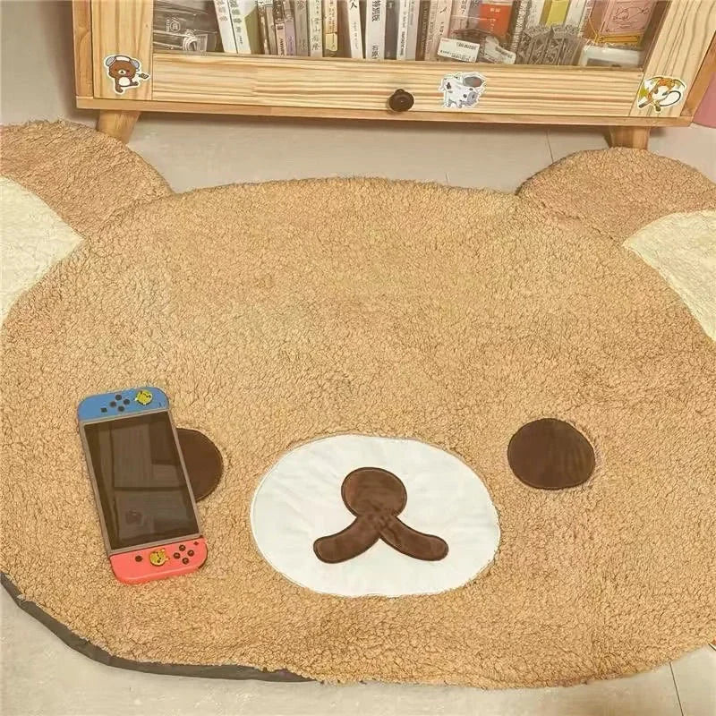 VIKAMA Cartoon Sloth Bear Decorative Rug Soft Plush Comfort Living Room Bedroom Floor Mat Home Decor Rug