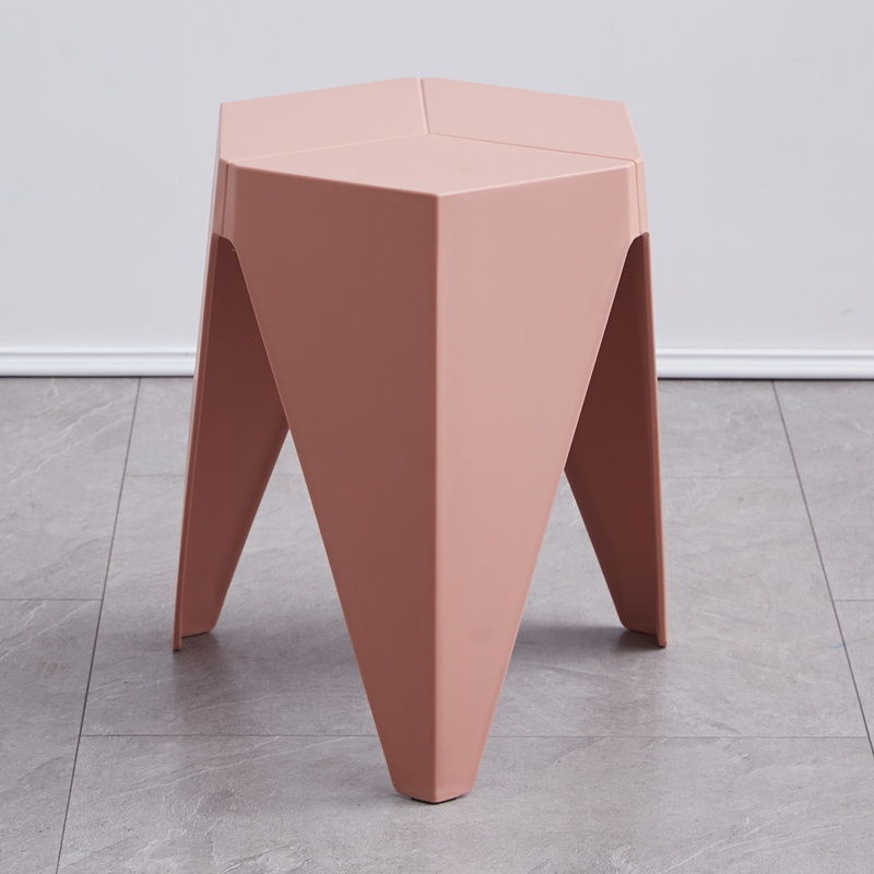 Nordic Plastic Stool Ins Creative Modern Chairs Low Footstool Non Slip Thickened Small Stools Low Geometric Stool Furniture Home-4