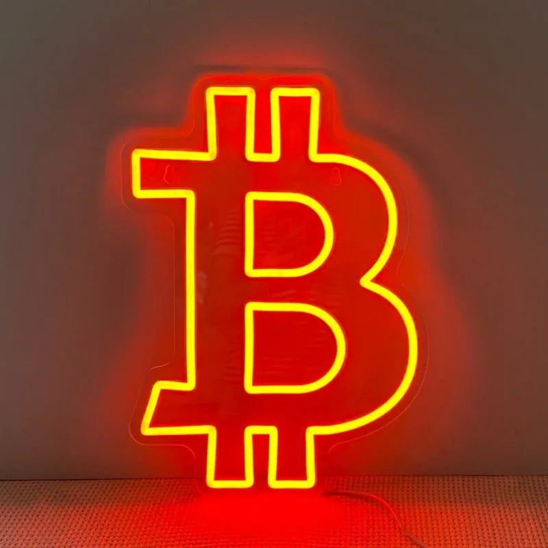 Bitcoin Neon Sign Custom Led Neon Light for Home Wall Art Decor Business Neon Logo Trader Wall Decor Man Cave Game Room Sign