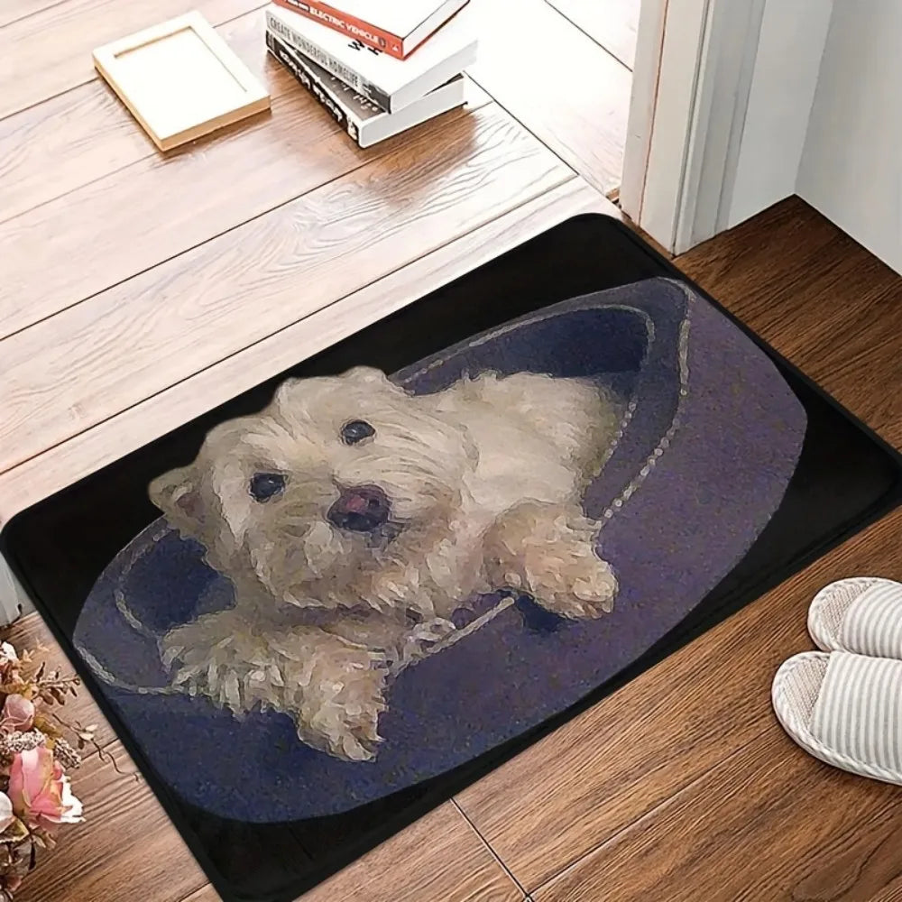 VIKAMA Adorable Dachshund Absorbent Non Slip Doormat Easy Clean Wear Resistant Entryway Rug Cute Pet Home Decor Mat