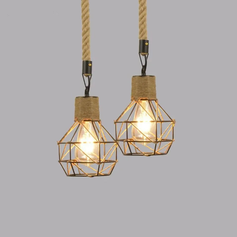 Pendant Light Industrial Hemp Rope