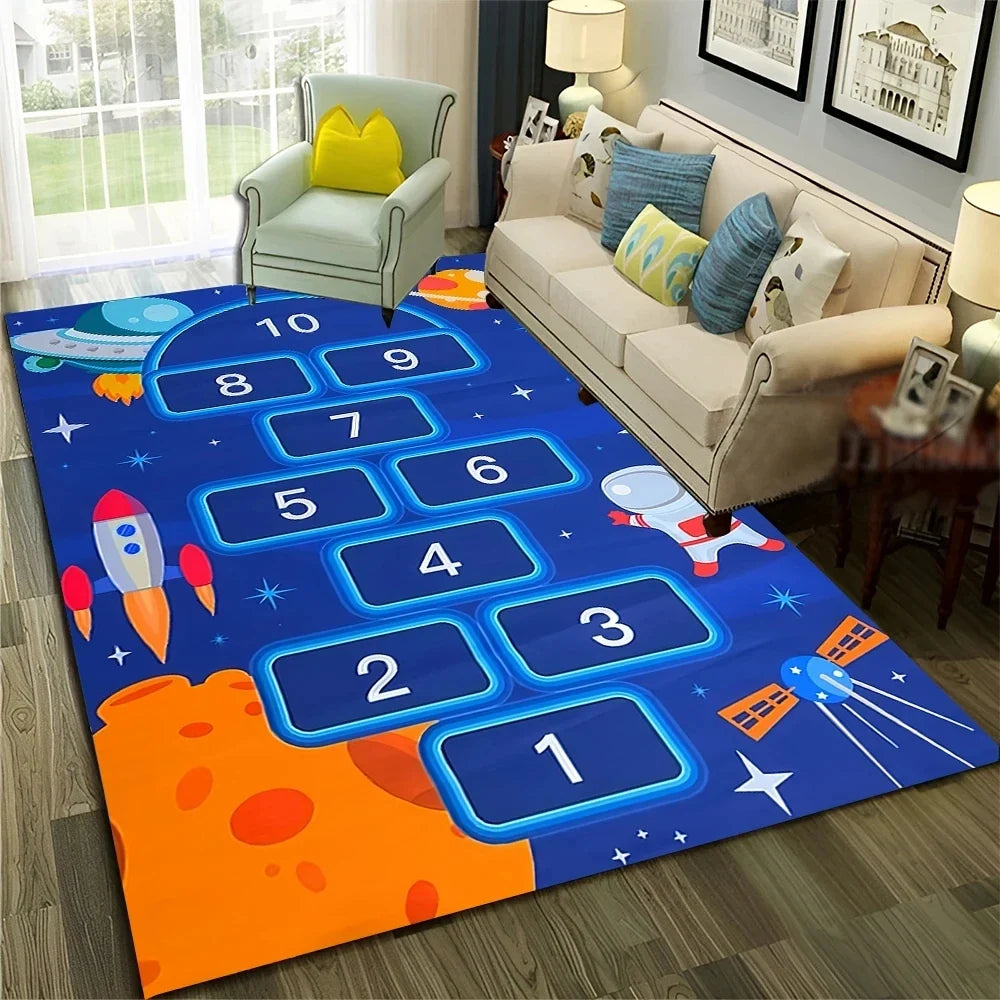 Children's Digital Games Boys and Girls Cartoon Carpet Living Room Sofas Door Mats Children's Anti Slip Floor Mats Home Decor