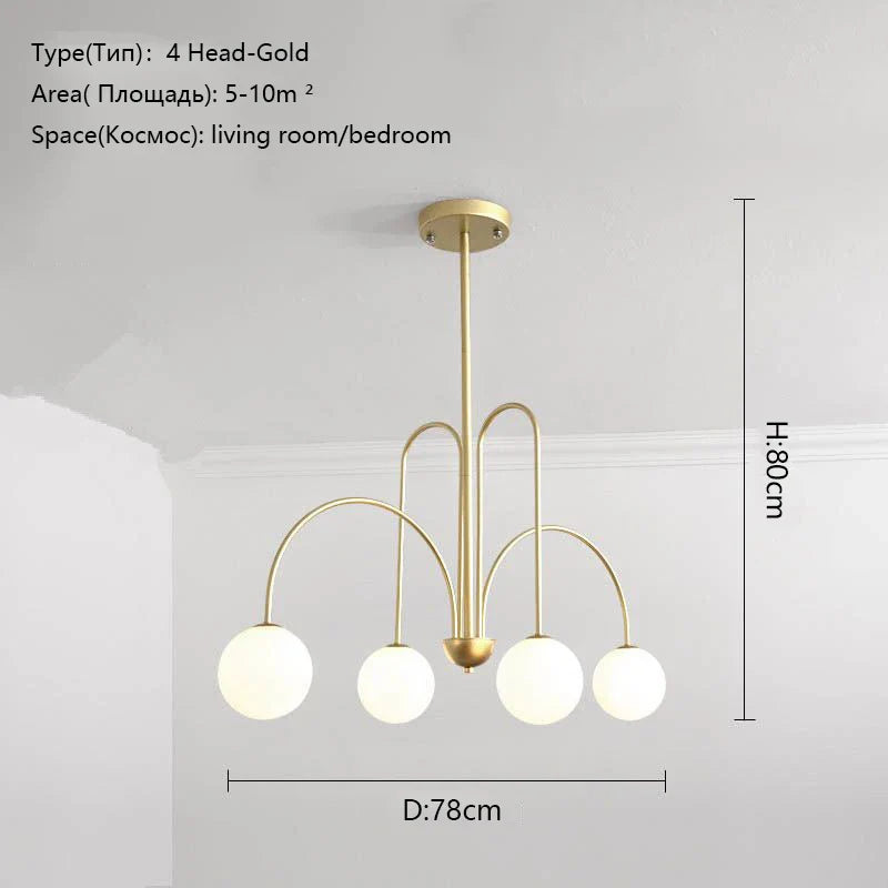 DecorBites™ Ceiling Lamp 8 Heads Milky Glass