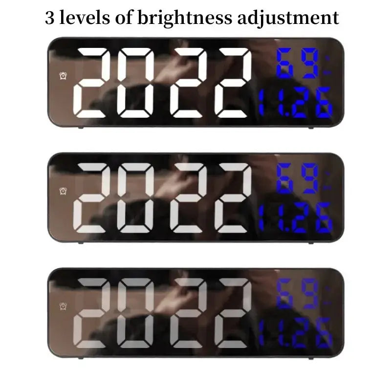 9 Inch Large Digital Wall Clock Temperature Humidity Night Mode Snooze-2