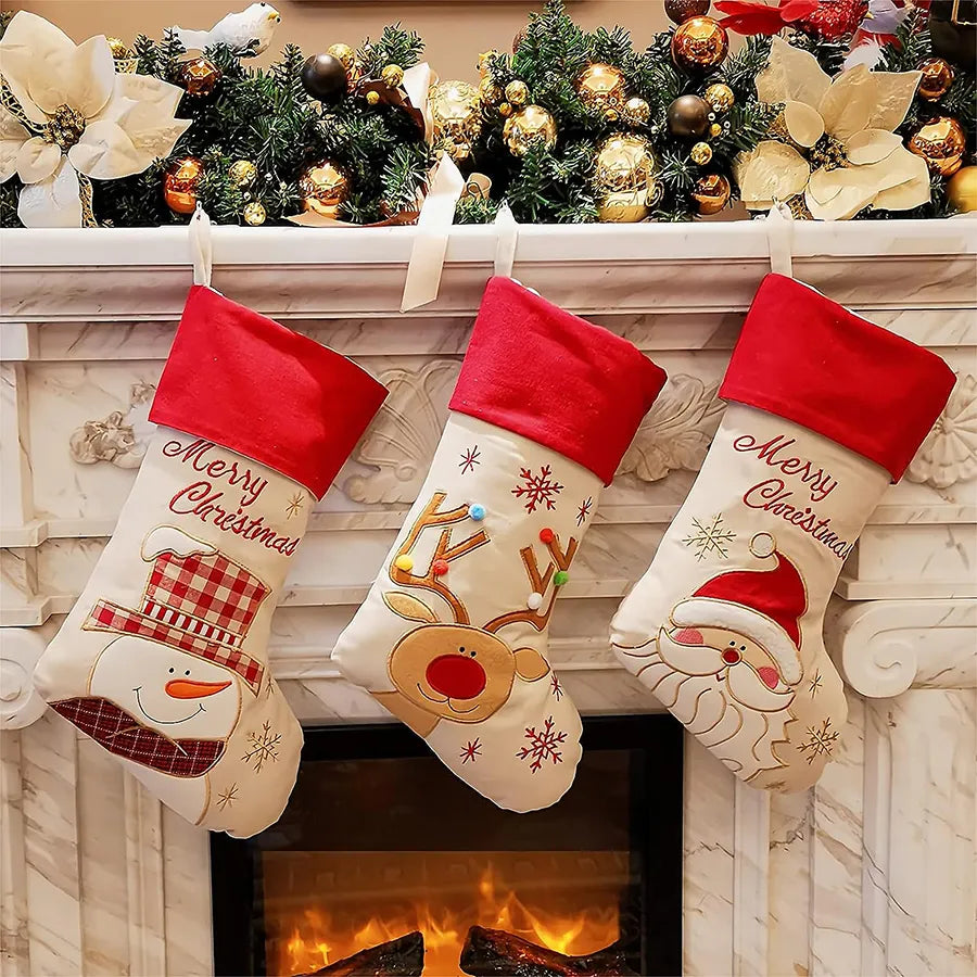 Set of 3 Festive Christmas Stocking Socks-1