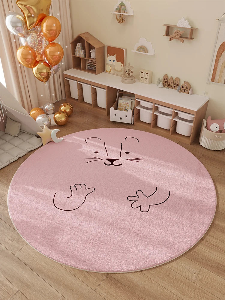 VIKAMA Household Winter New Children's Room Carpet Bedroom Bedside Rug Waterproof Swivel Chair Floor Cushion Home Decor