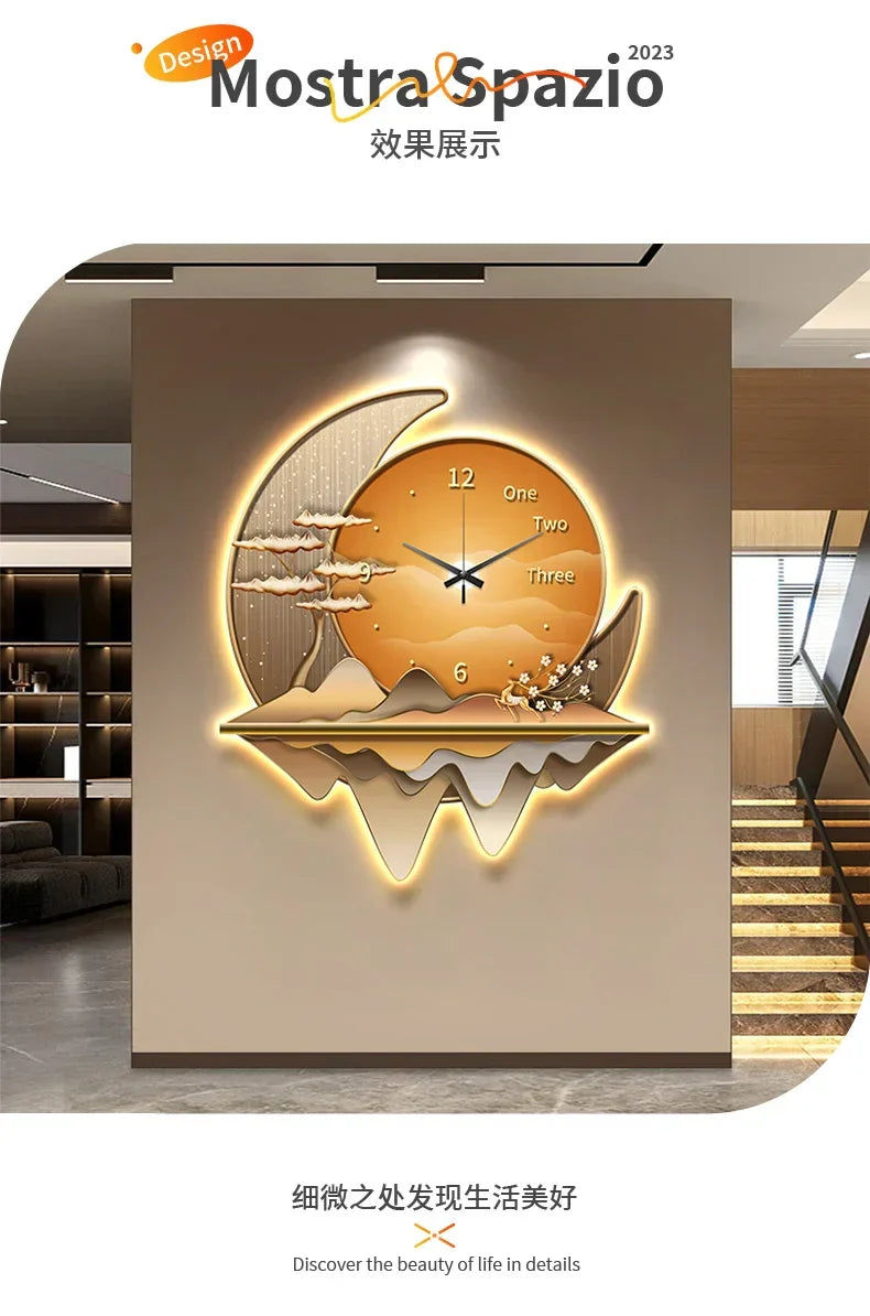 Dlight Decor Clock Wall Light with Luxury Crystal Glow