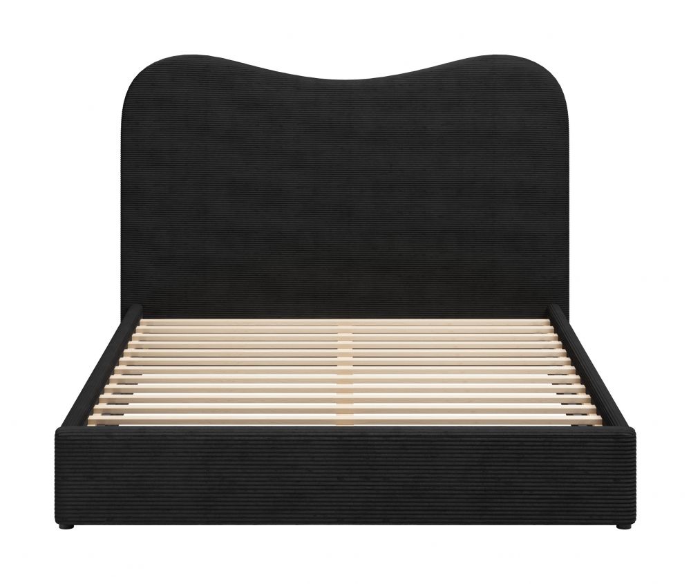 Sele Black Velvet Modern Bed