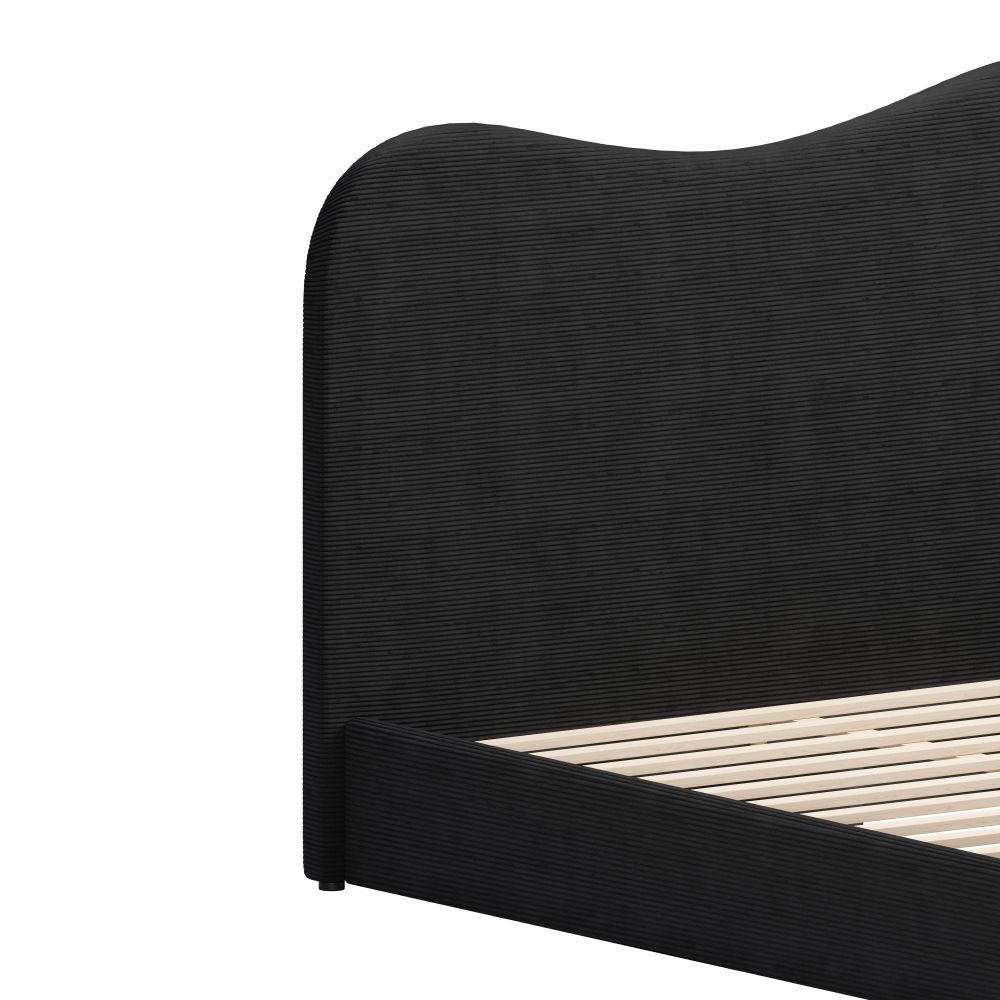 Sele Black Velvet Modern Bed