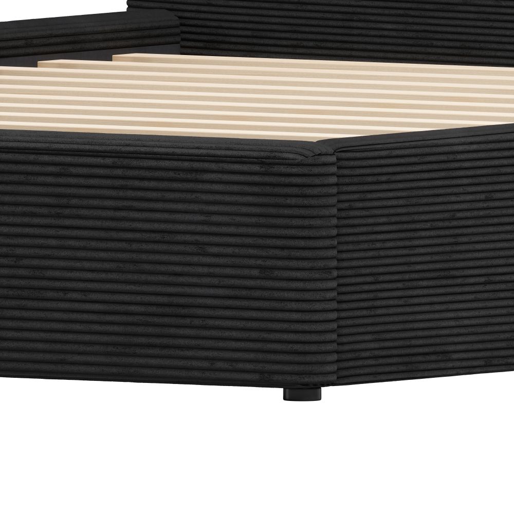 Sele Black Velvet Modern Bed