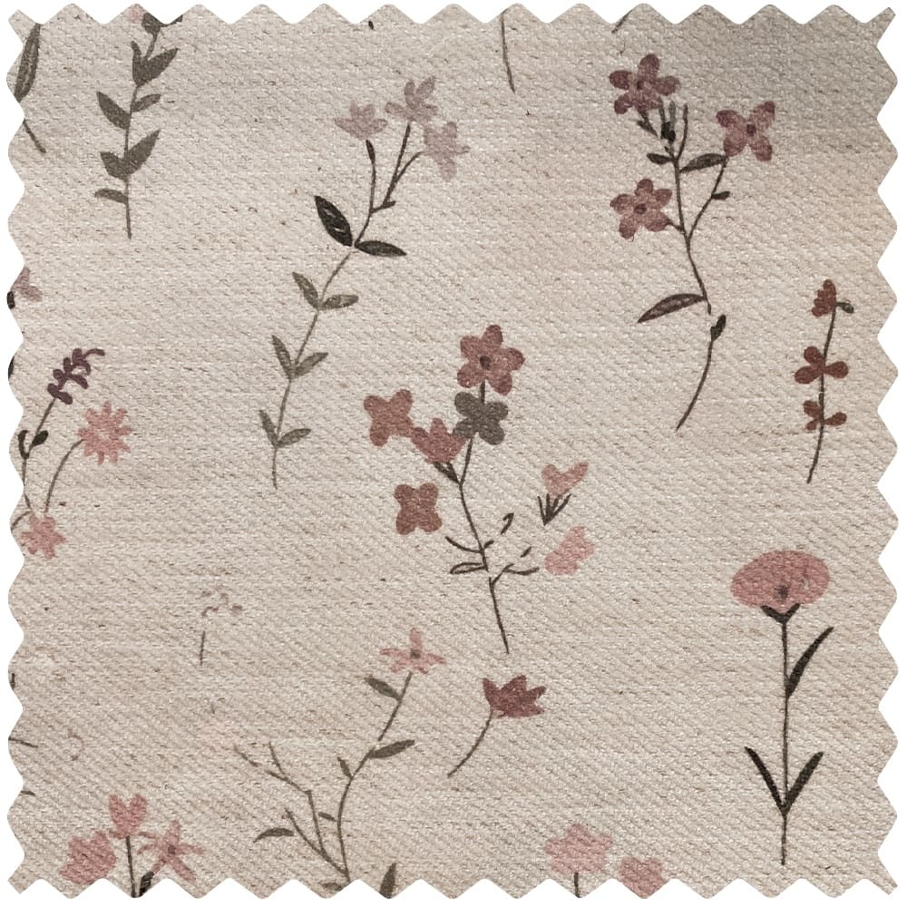 Serena Soft Floral Sprig Custom Curtains