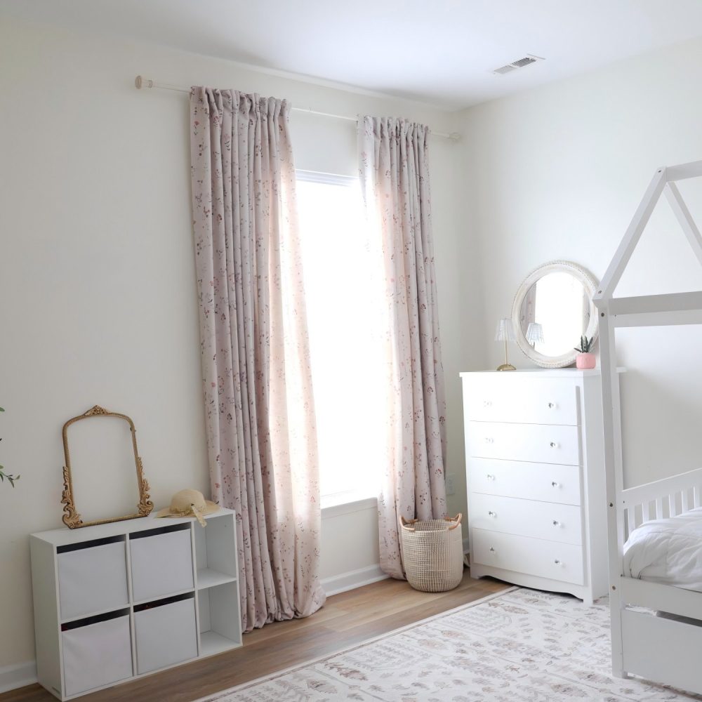 Serena Soft Floral Sprig Custom Curtains