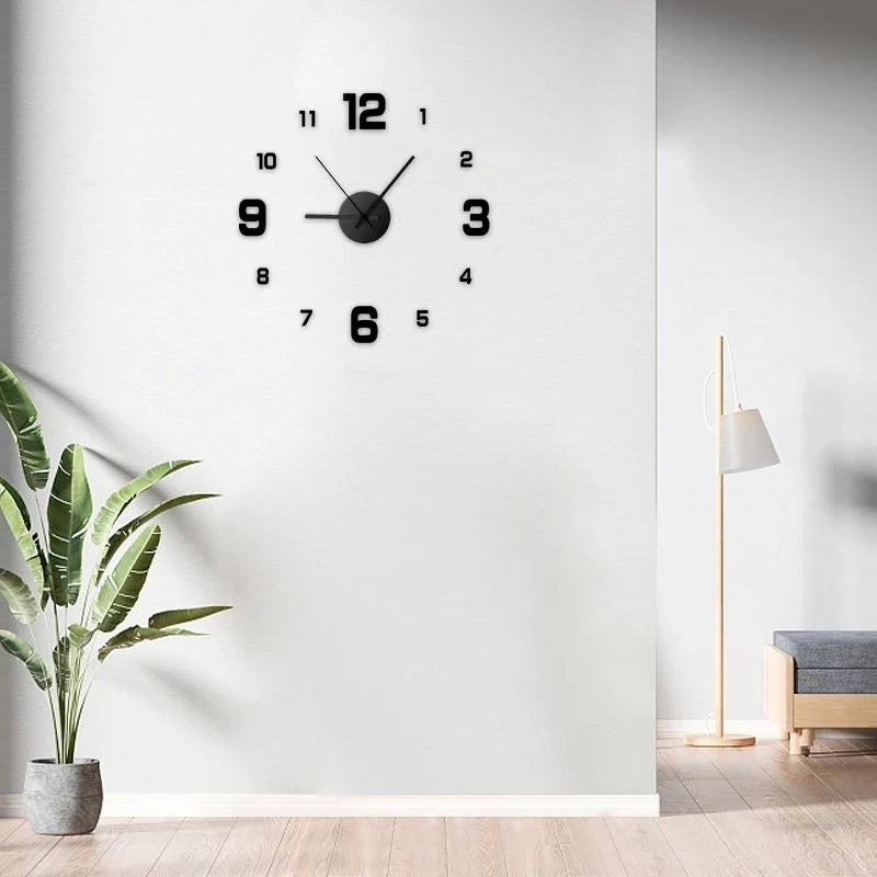 Creative Frameless DIY Wall Clock Wall Decal Home Silent Clock Living Room Office-3