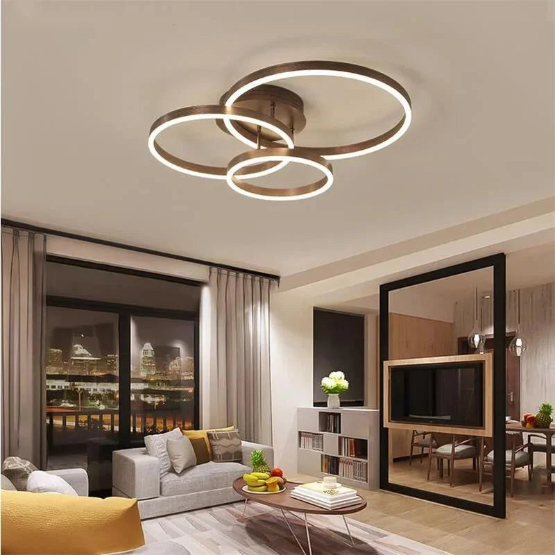 Led Chandeliers 3 Circle Nordic