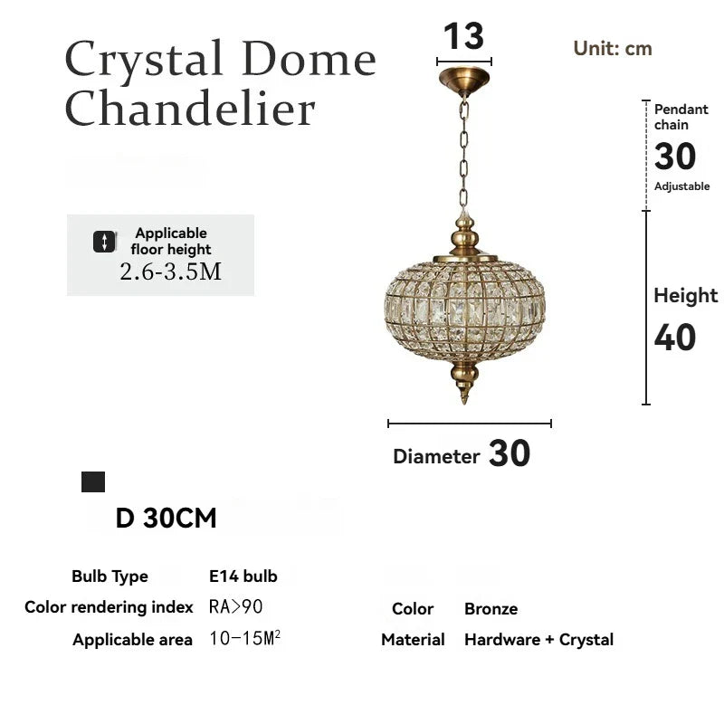 DecorBites™ Crystal Pendant Light Copper Chandelier